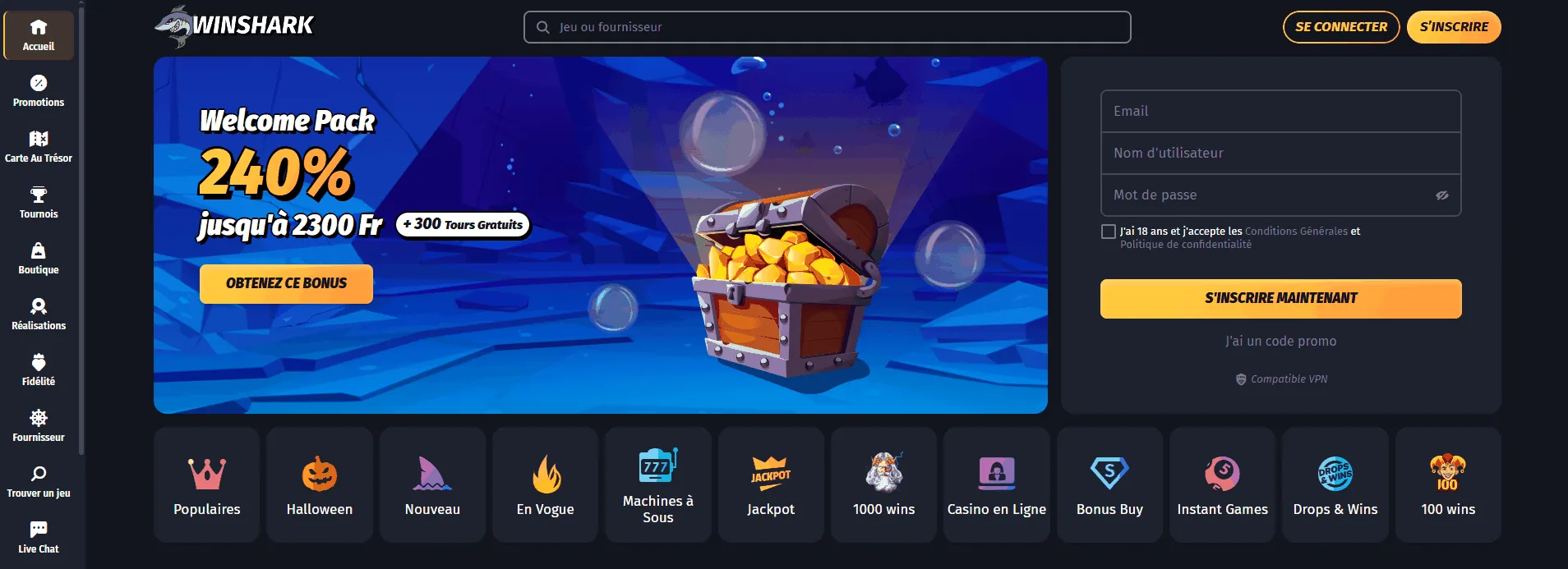 Casino International Winshark Meilleur Casino en ligne International Winshark